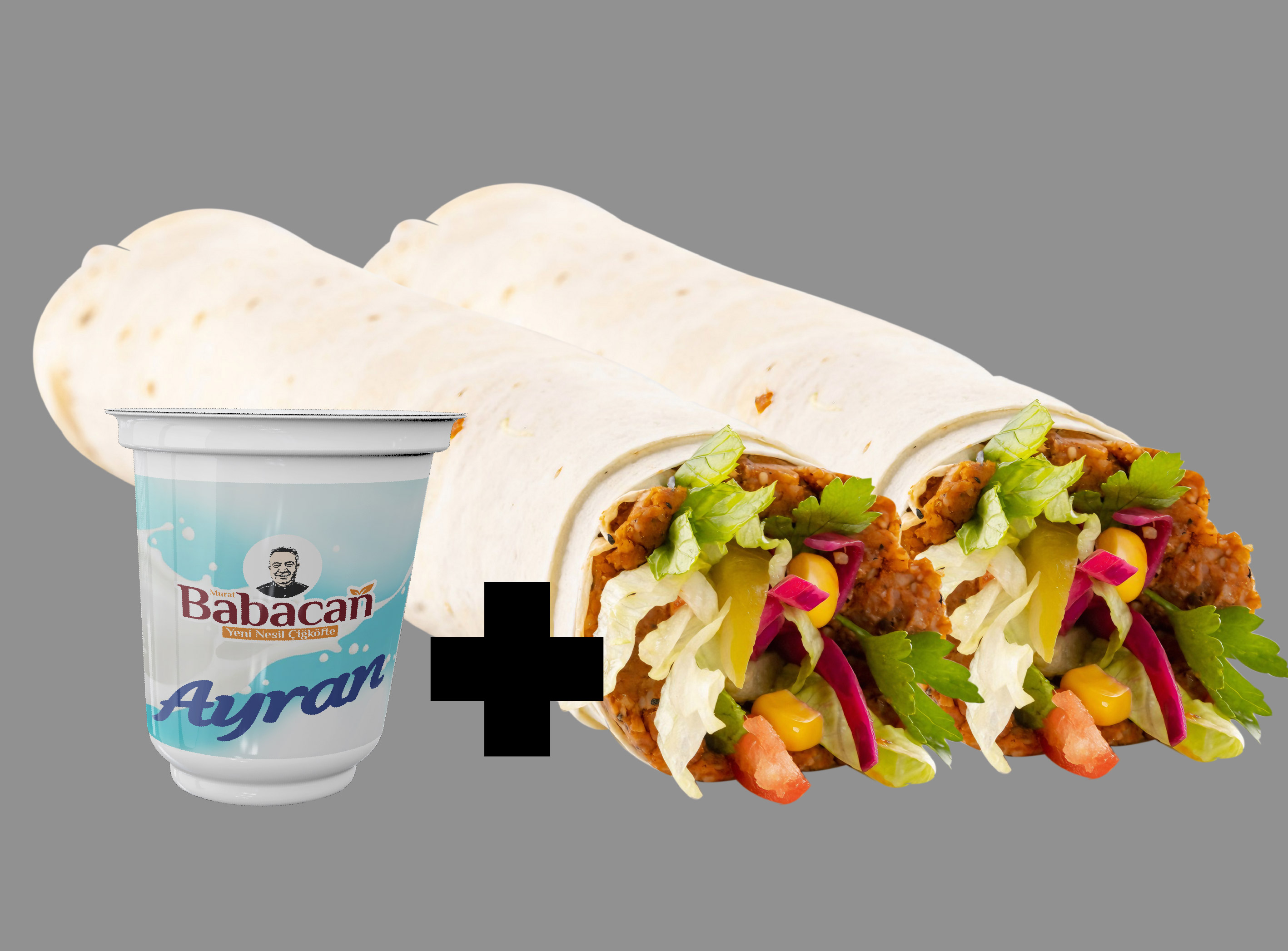 2 Dürüm ( 160 gr.) + B.Ayran